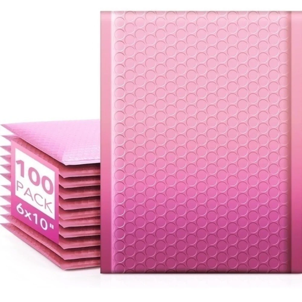 100 Pack Pink Ombré Bubble Mailers 6x9 NWT